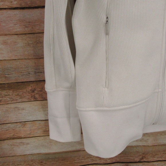 SPYDER White Zipper Front Sweater Hoodie Jacket L - Picture 9 of 16